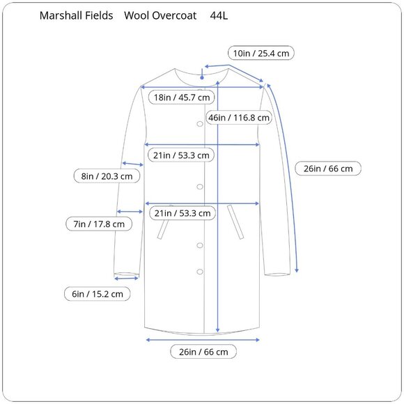 Marshall Fields Charcoal Gray English Wool Vintage Button Up Lined Overcoat 42L - Picture 12 of 12